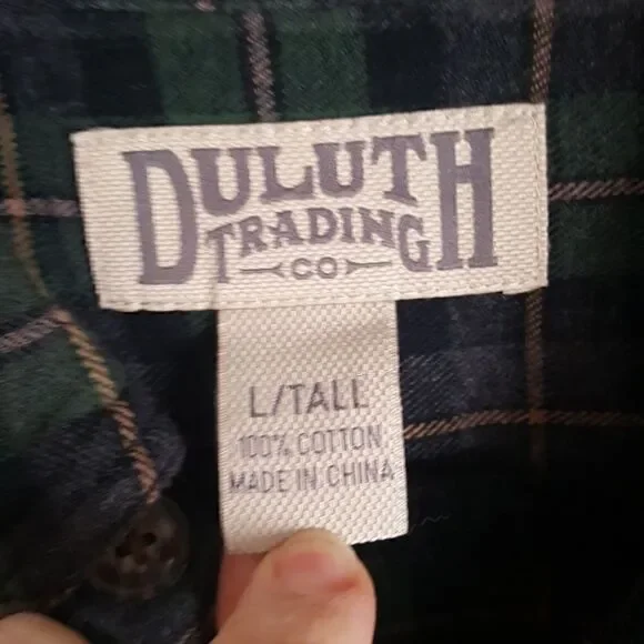 Duluth Trading Co. | Green Tall Flannel - Picture 7 of 7